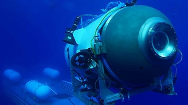 A picture of the Titan sub underwater
