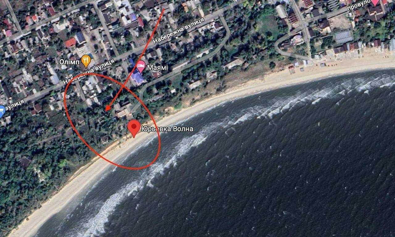 Санаторій "Хвиля" у Юр'ївці. Розташований між Маріуполем та Бердянськом (Карта: googlemaps.com)