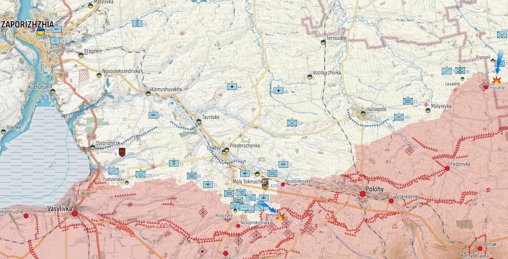 Фронт у Запорізькій області (Карта: Military Land)