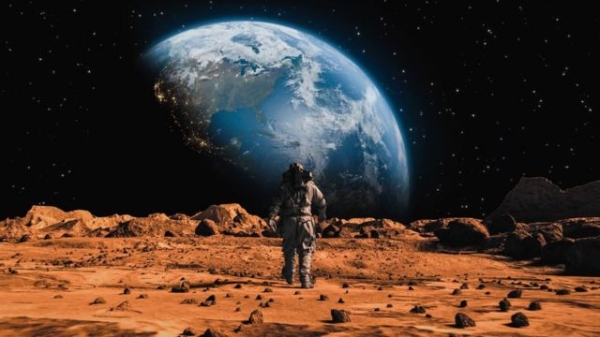 Astronaut on Mars - illustration
