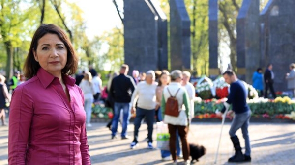 Katya Adler in Daugavpils on 9 May, the day Russians mark victory in WW2