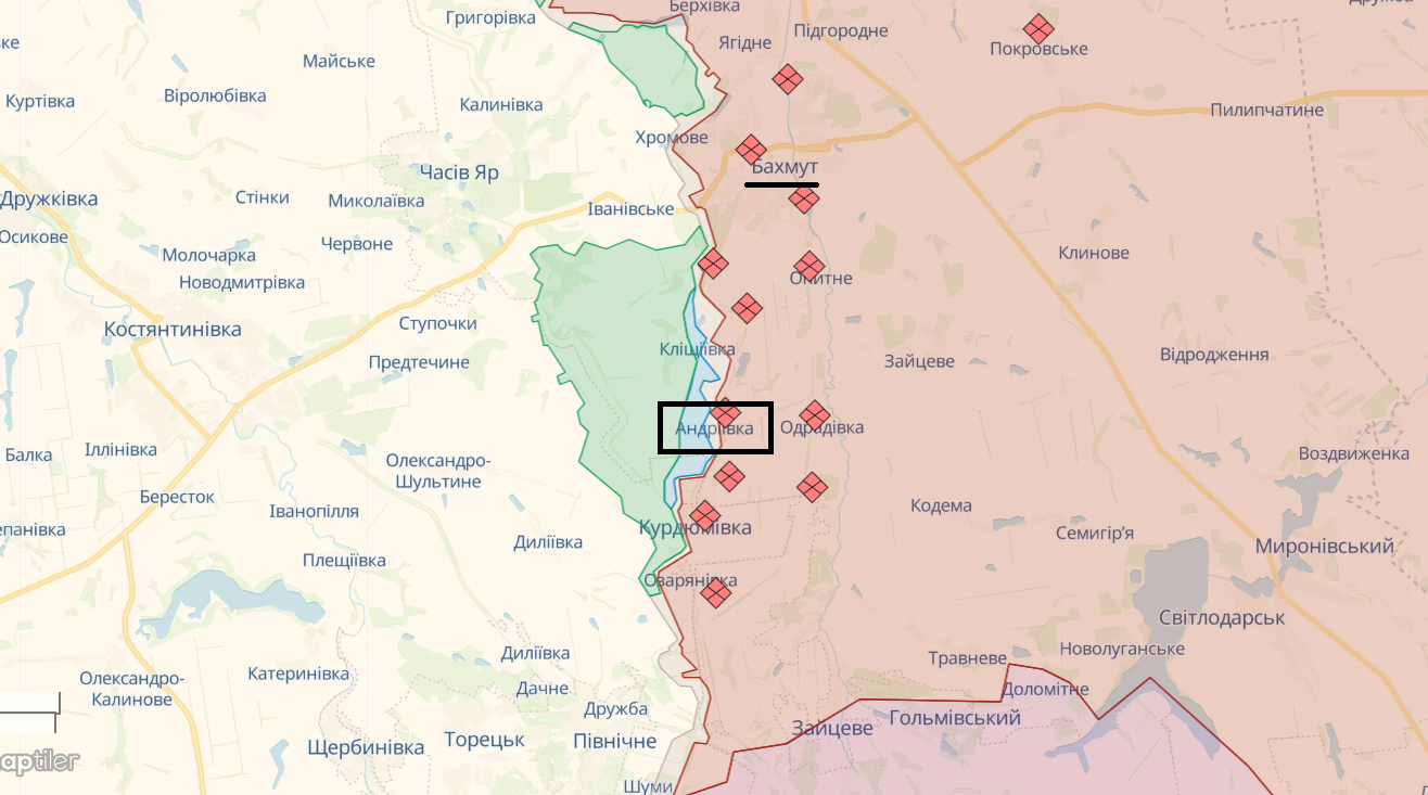 Андріївка (Карта: deepstatemap.live) Андріївка (Карта: deepstatemap.live)