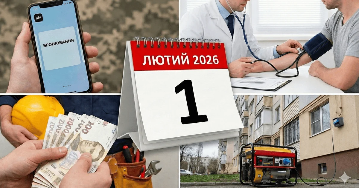 Зміни від 1 лютого