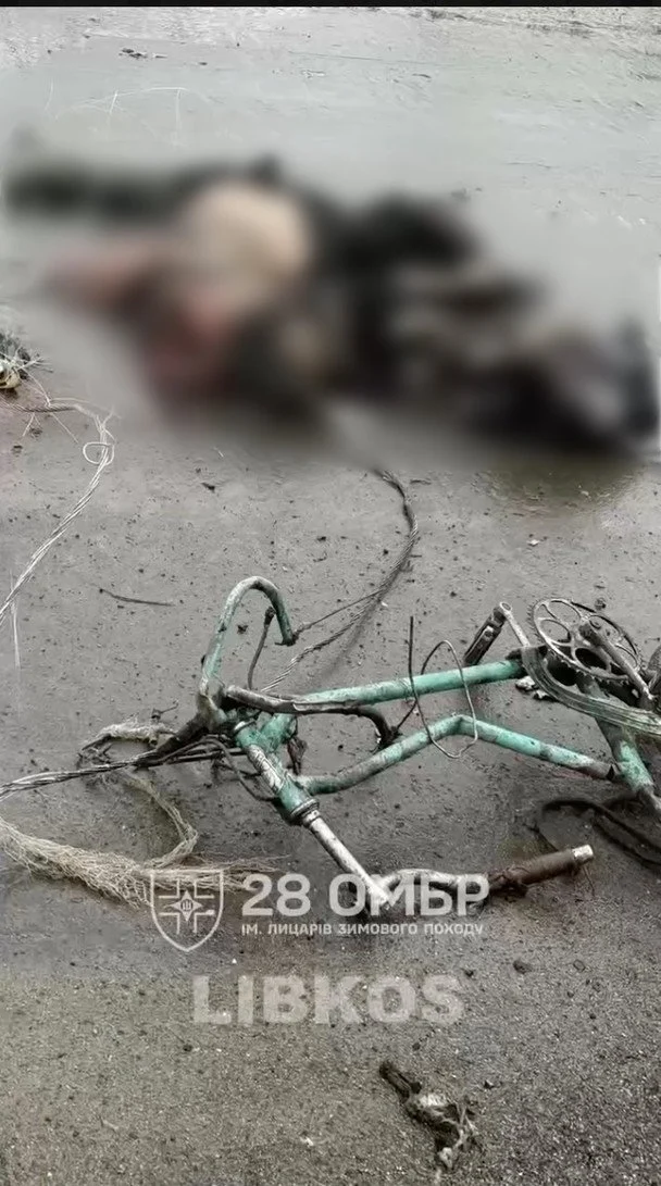 Убитий російським FPV-дроном цивільний у Костянтинівці / © Скриншот з відео 28-ї ОМБр
