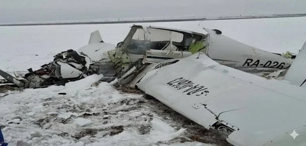 Падіння навчального літака Diamond DA42 у Росії / © соцмережі