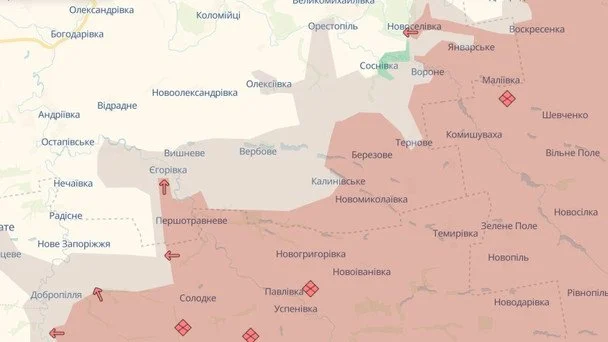 Просування ЗСУ поблизу Калинівського та в Терновому / © Deepstatemap