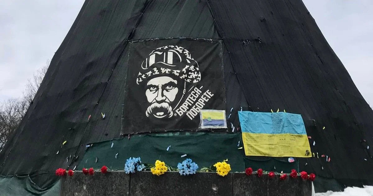 Пам'ятник Тарасу Шевченку у Харкові, 9 березня 2026 року. Галина Куц/Facebook Пам'ятник Тарасу Шевченку у Харкові, 9 березня 2026 року. Галина Куц/Facebook