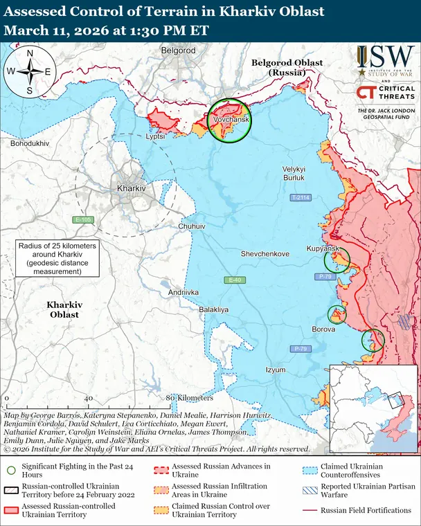 Лінія фронту / © Інститут вивчення війни (ISW)
