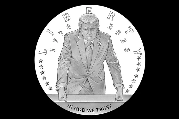 Дизайн золотої монети із зображенням Дональда Трампа / © Монетний двір США