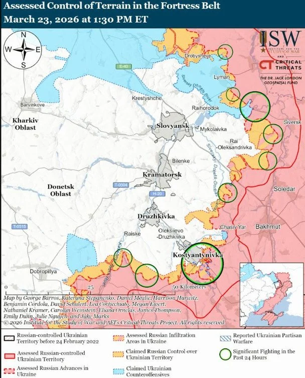 Лінія фронту / © Інститут вивчення війни (ISW)