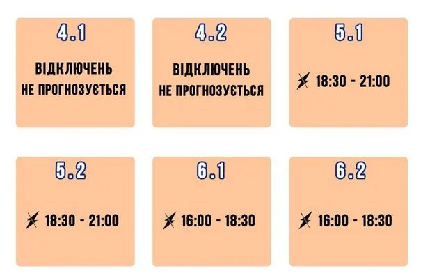 Графік відключення світла на Чернігівщині 11 березня