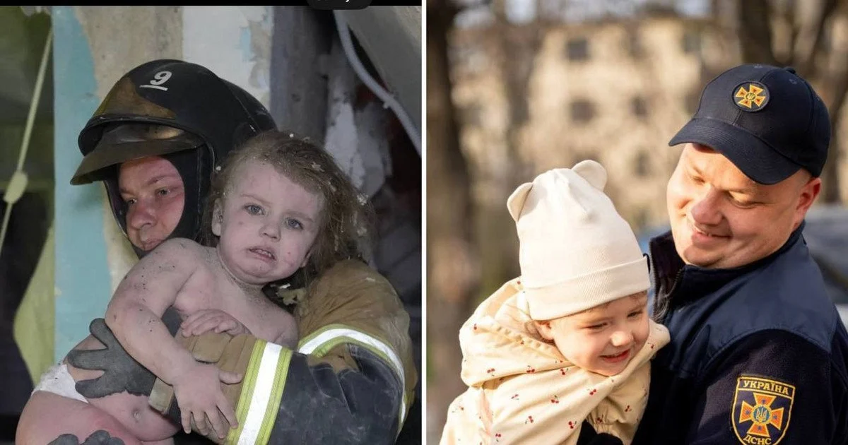 Рятувальники зустрілися із 2-річною дівчинкою, яку врятували після обстрілу в Одесі