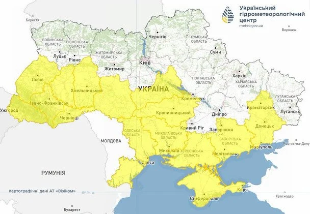 Попередження про грози та шквали 23 червня / © Укргідрометцентр