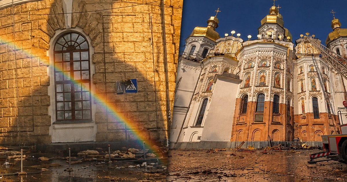 Масована російська атака по Києву та Лаврі