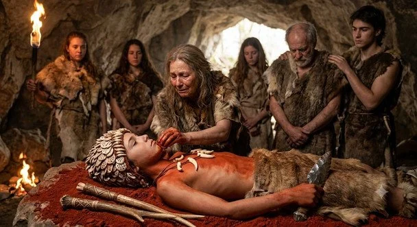 Reconstruction of a Paleolithic burial rite / AI