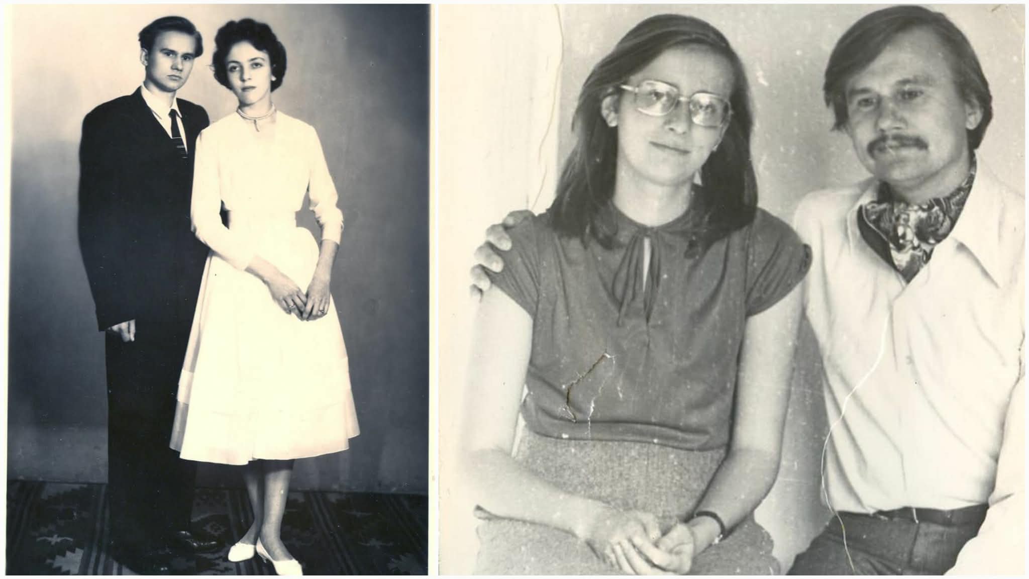 Весільне фото Ігоря Калинця та Ірини Стасів (березень 1961 го) та Ігор Калинець із донькою Дзвінкою (1979)