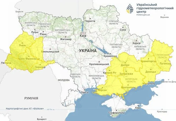 Попередження про грози в деяких регіонах України 15 липня / © Укргідрометцентр